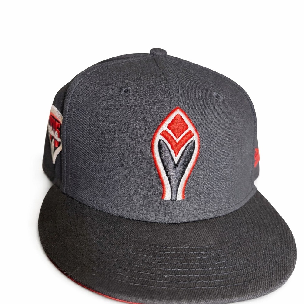 New Era 59FIFTY 20th Anniversary Volcanoes Baseball Cap 7 3/4 Black Red